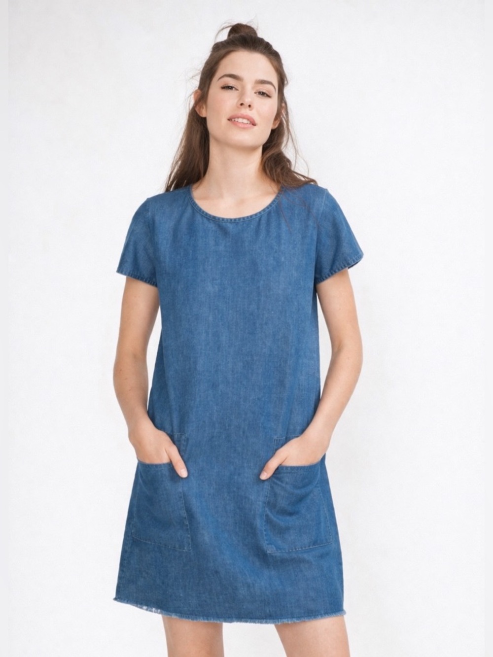 Zara 💙 Denim Shift Dress - Picture 2 of 6